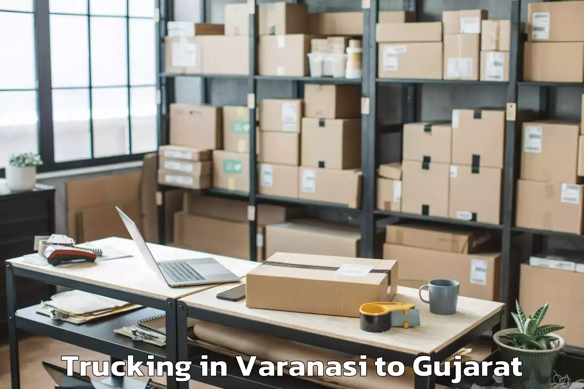 Top Varanasi to Vadodara Trucking Available